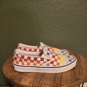 Womens Checkered Rainbow Vans size 7.5
